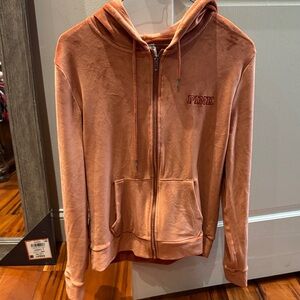 Pink Victoria Secret velour zip up hoodie